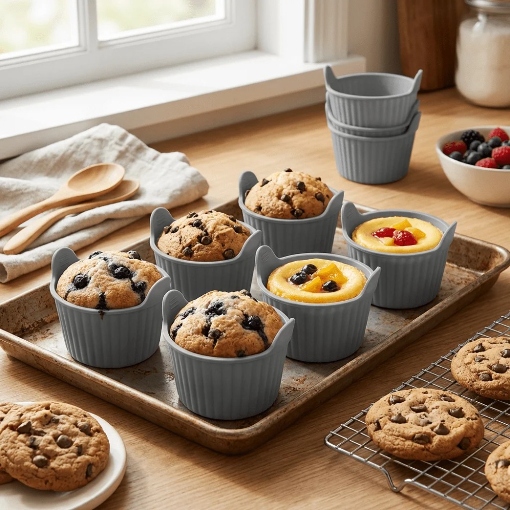 Kitchen Pro Baking Tray - 6Pcs Cetakan Silikon untuk Air Fryer