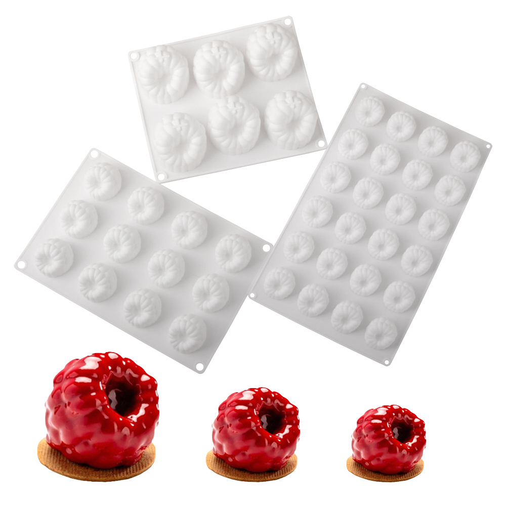 Kitchen Baking Gadgets - Cetakan Kue Silikon Desain Raspberry 6/12/24