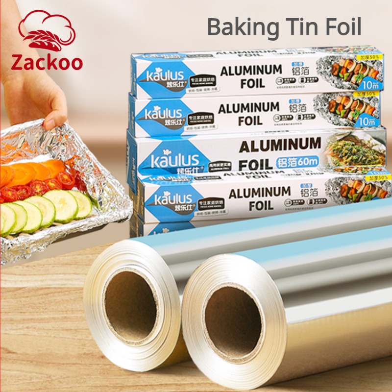 Kitchen Baking Sheets - Zacwoo 10/20/40M Aluminium Foil untuk Baking