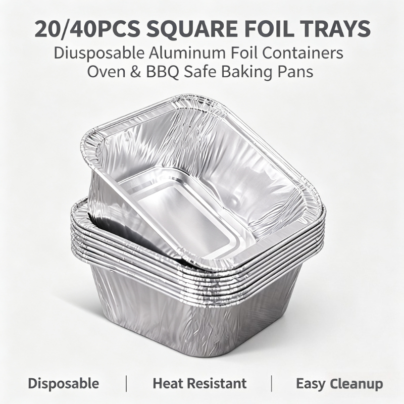 Kitchen Baking Pan Storage - 20/40Pcs Wadah Penyimpanan Makanan dari Aluminium