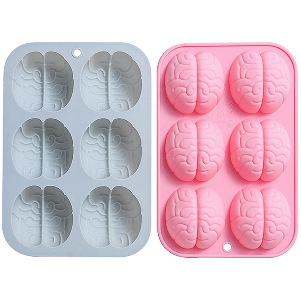 Kitchen Baking Molds - 2Pcs Cetakan Cokelat Silikon Bentuk Otak,