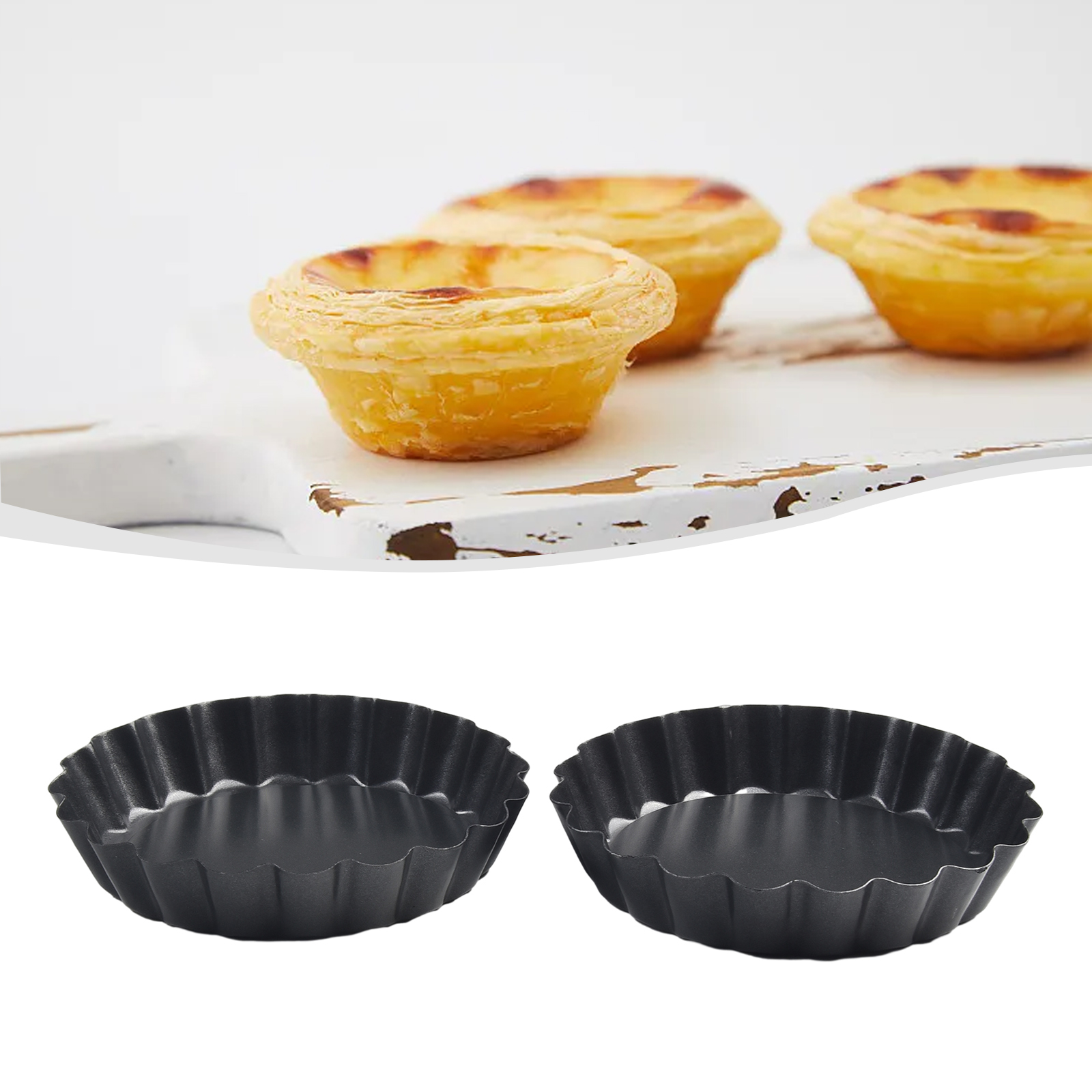 Tart Pan Loose - 6 buah cetakan kue quiche anti