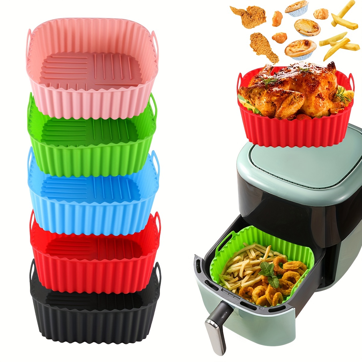 Kitchen Baking Gadgets - 1 liner penggorengan udara silikon persegi