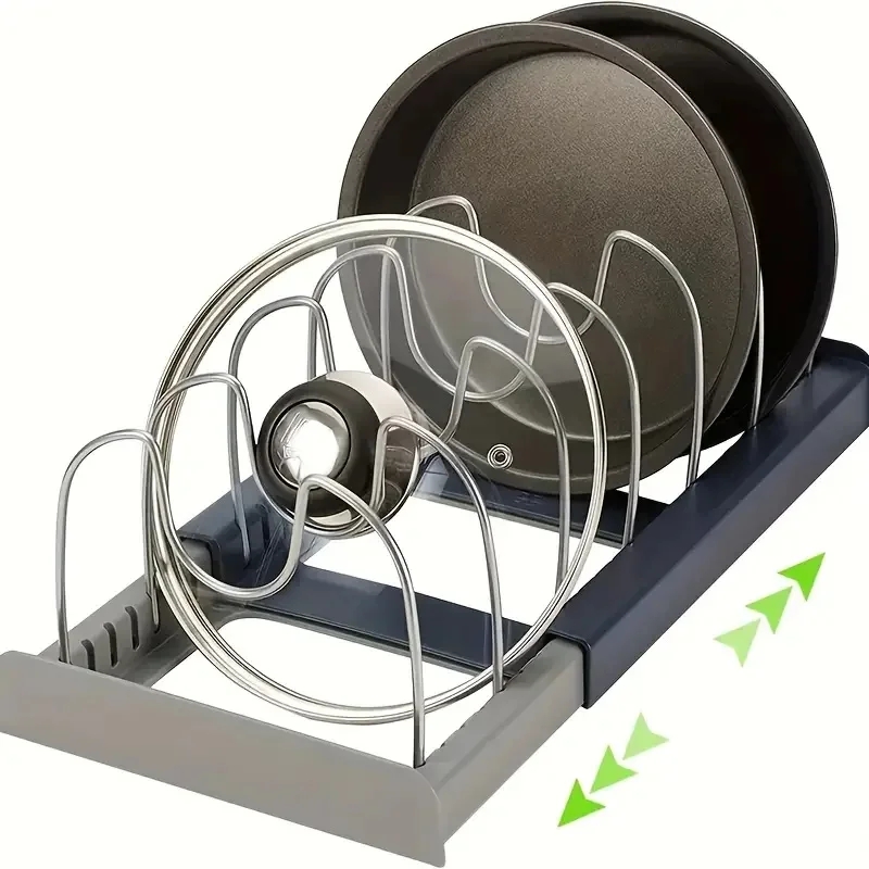 Kitchen Baking Pan Organizer - Rak penyimpanan besi tahan karat dapat