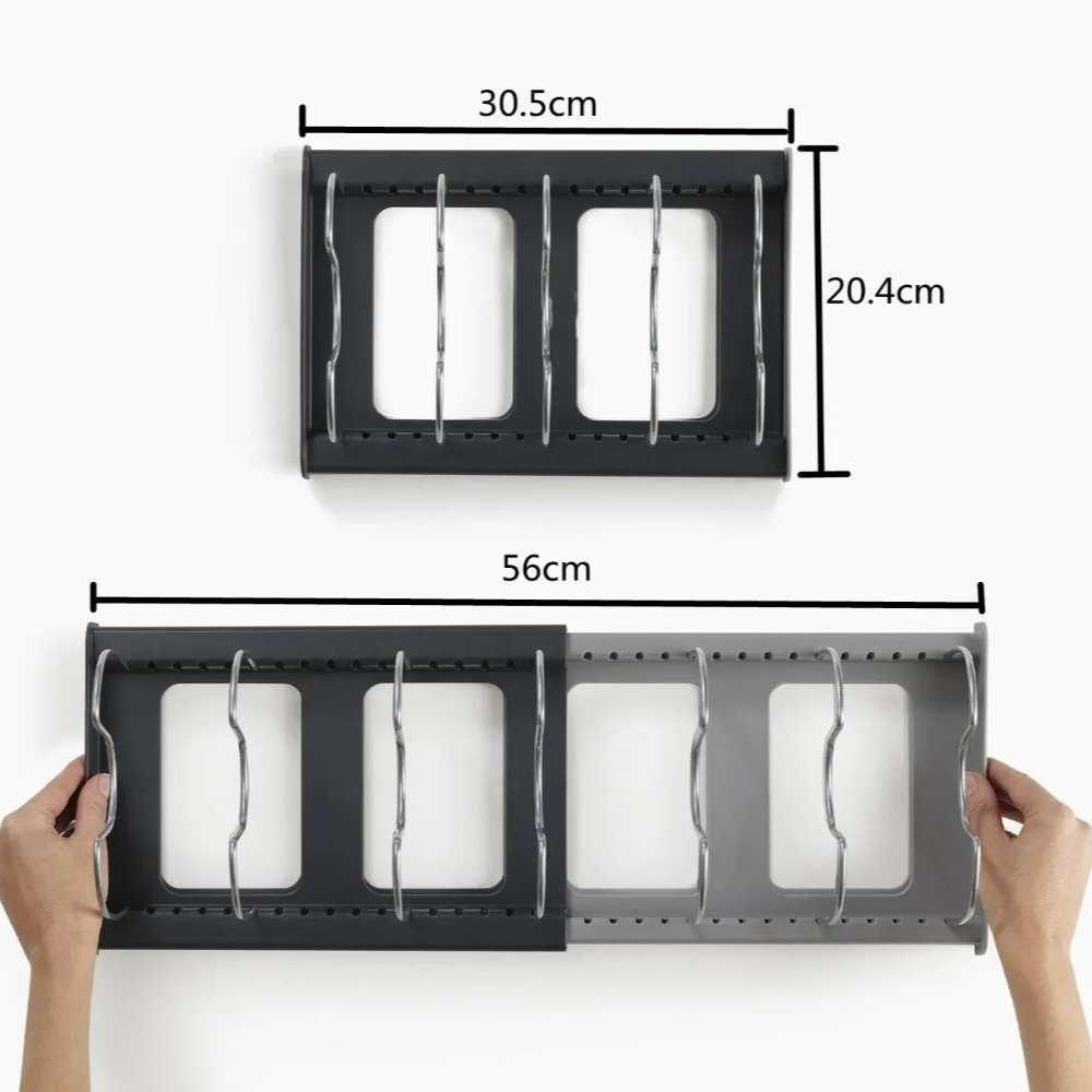 Rak Panci Teleskopik 7-grid, P - Kitchen Baking Pan Organizer ulasan dan harga