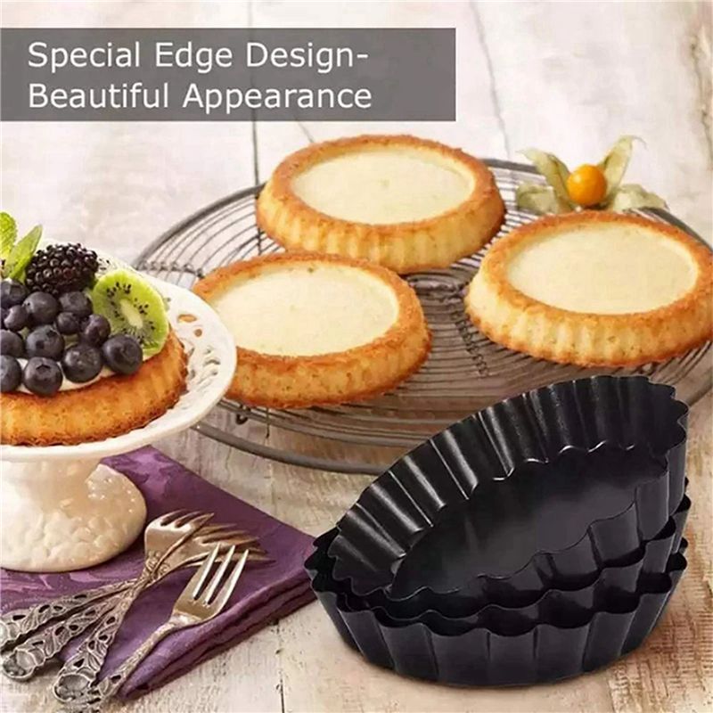 8 Buah Loyang Kue Mini 4 Inci/ - Tart Pan Loose ulasan dan harga