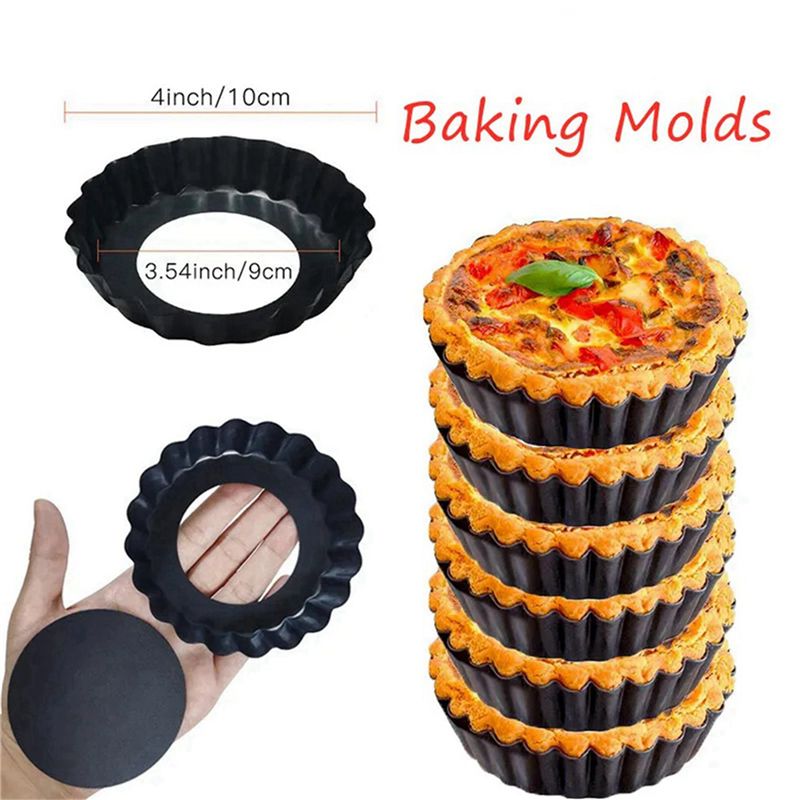 8 Buah Loyang Kue Mini 4 Inci/ - Tart Pan Loose ulasan dan harga