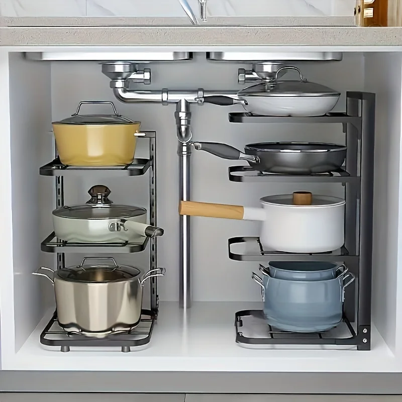 Rak Panci yang Dapat Disesuaik - Kitchen Baking Pan Organizer ulasan dan harga