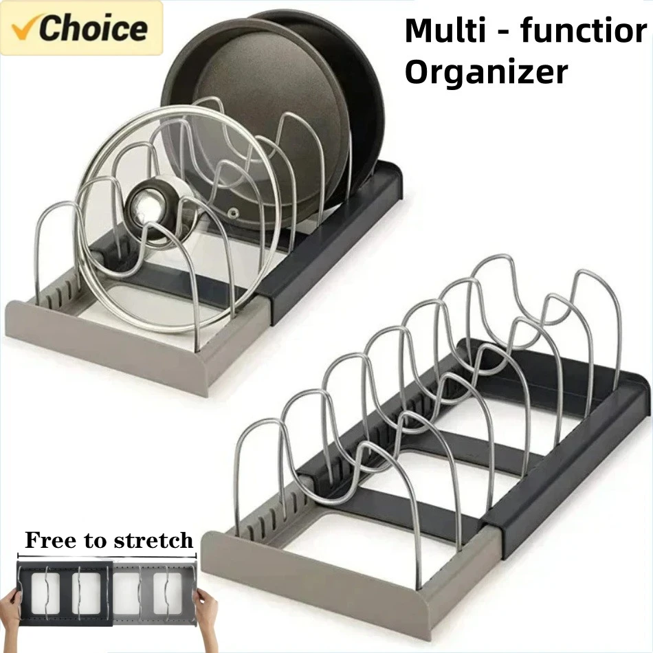1 Buah Rak Panci Teleskopik 7  - Kitchen Baking Pan Organizer ulasan dan harga