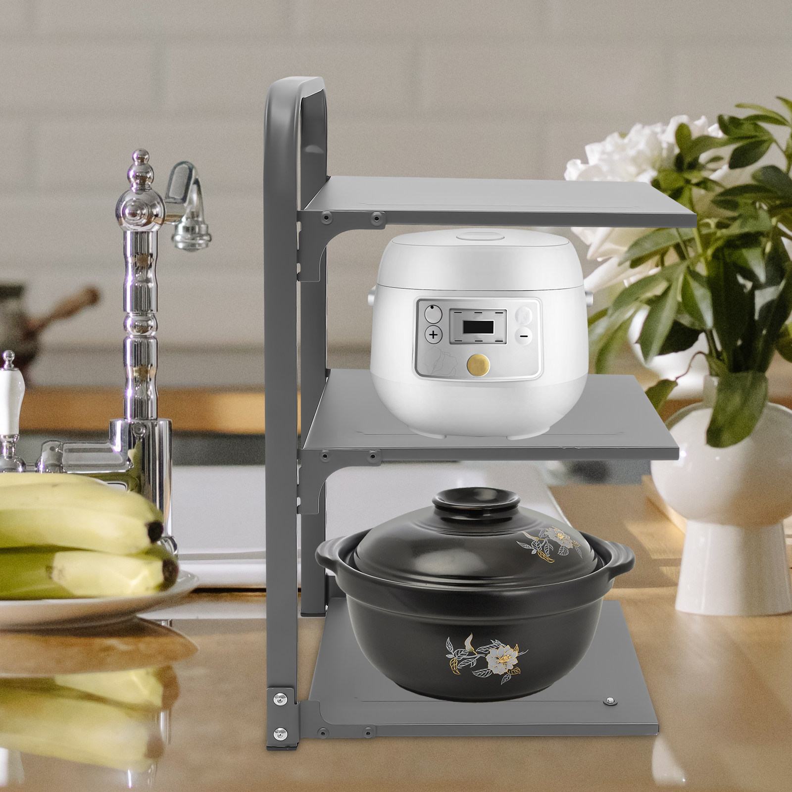 Rak Panci Lipat Baja Karbon Mu - Kitchen Baking Pan Storage ulasan dan harga
