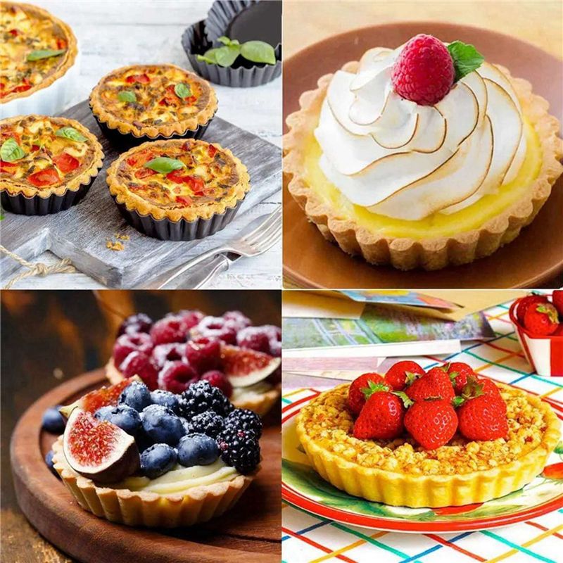 BAAJ-18Pcs 4In/10Cm Cetakan Ku - Tart Pan Loose ulasan dan harga