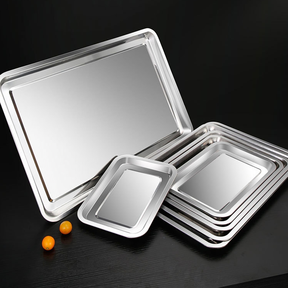 1 Buah Nampan Makanan Stainles - Kitchen Baking Pan Storage ulasan dan harga