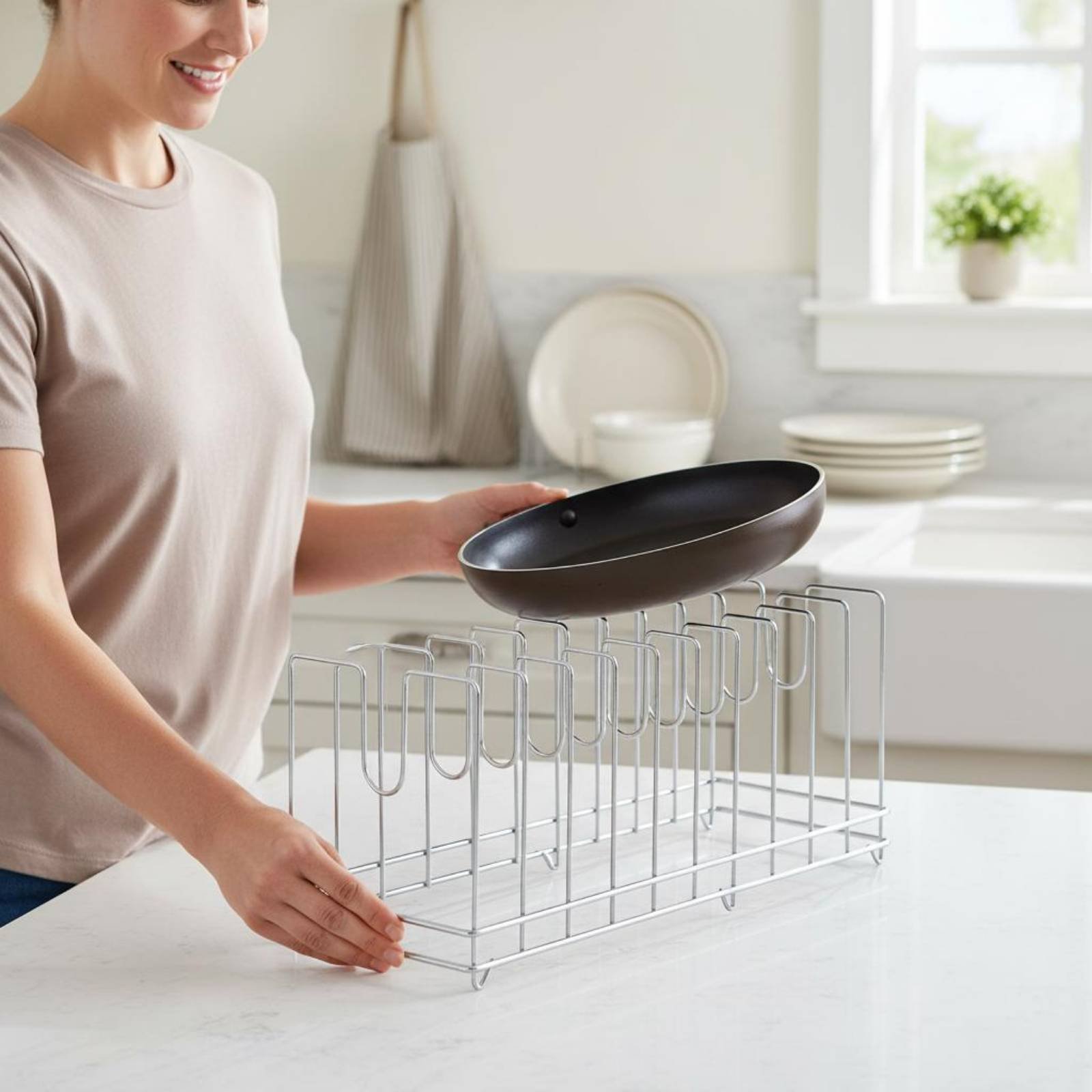 Rak Panci Pizza Penghemat Ruan - Kitchen Baking Pan Storage ulasan dan harga